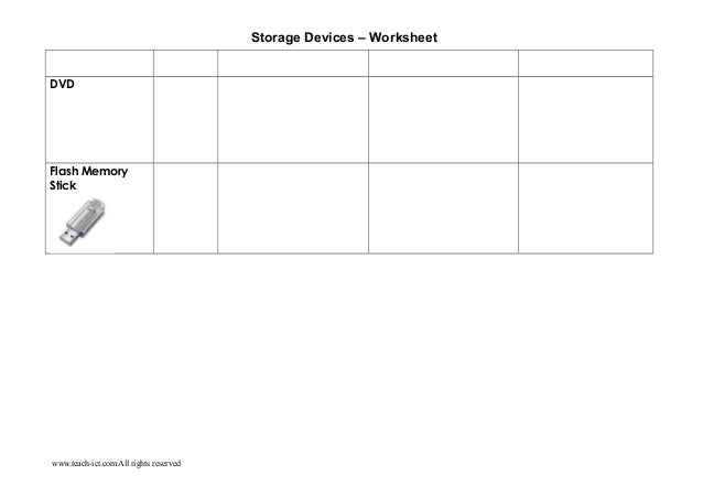 Storage devicesworksheet1