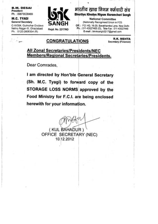 Storage loss norms approved (1)