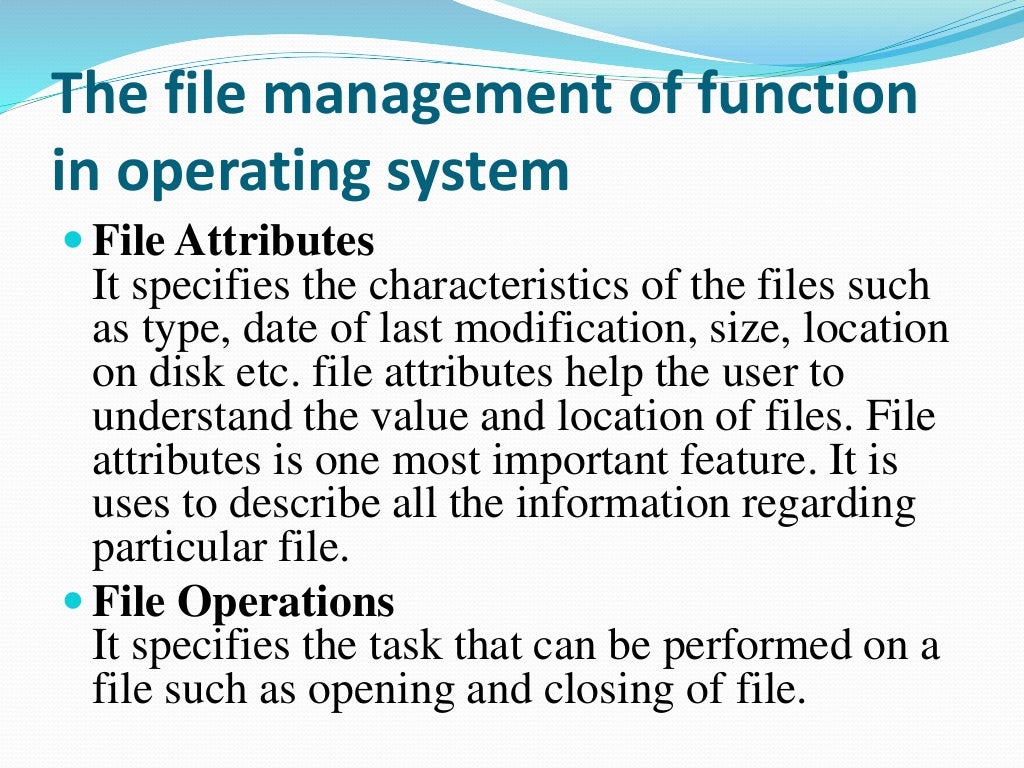 Storage management in operating system