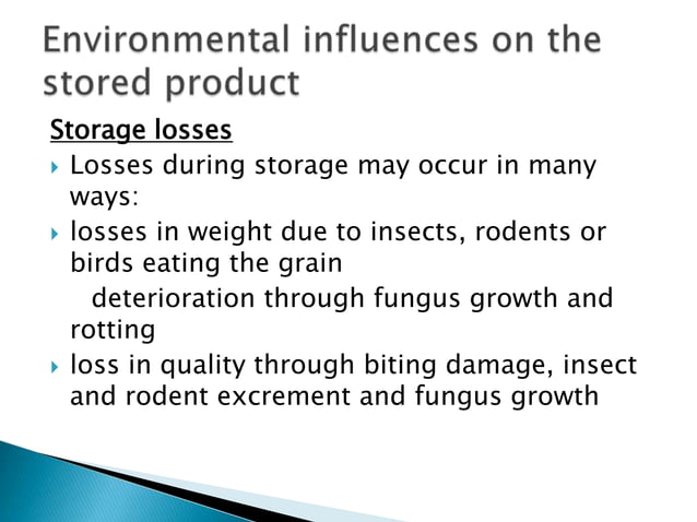 Storage of agricultural commodities | PPTX