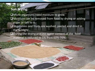 Storage of food