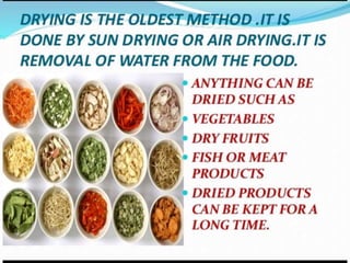 Storage of food