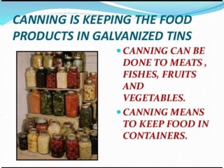 Storage of food