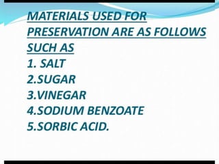 Storage of food