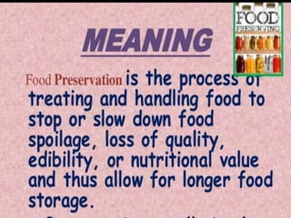 Storage of food