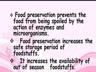 Storage of food