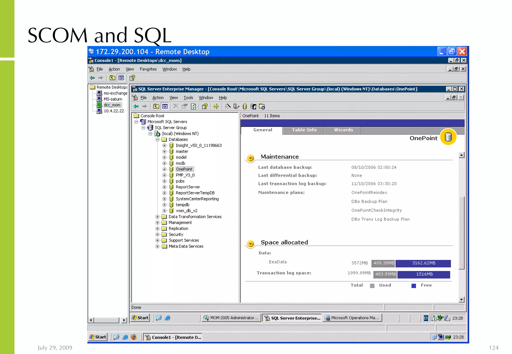 SCOM and SQL 