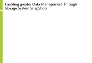 Enabling greater Data Management Through Storage System SnapShots 
