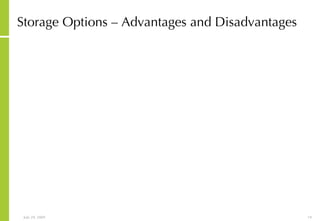 Storage Options – Advantages and Disadvantages 