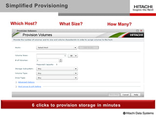Simplified Provisioning


     Which Host?         What Size?            How Many?




             6 clicks to provision storage in minutes
42
 