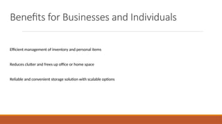 Storage Space in Dubai | Secure & Flexible Storage Solutions | PPTX