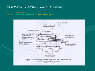 STORAGE TANKS – Basic Training
2.4 Tank Foundation
2.4.3 Tank foundations for leak detection
 