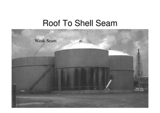 Roof To Shell Seam
Weak Seam
 