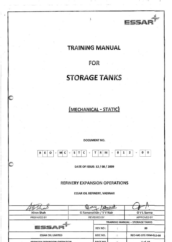 Storage tanks