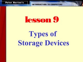 Types of
Storage Devices
lesson 9
 