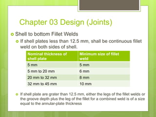 Lower Inner Shell Weld Storage vessel design | PPTX