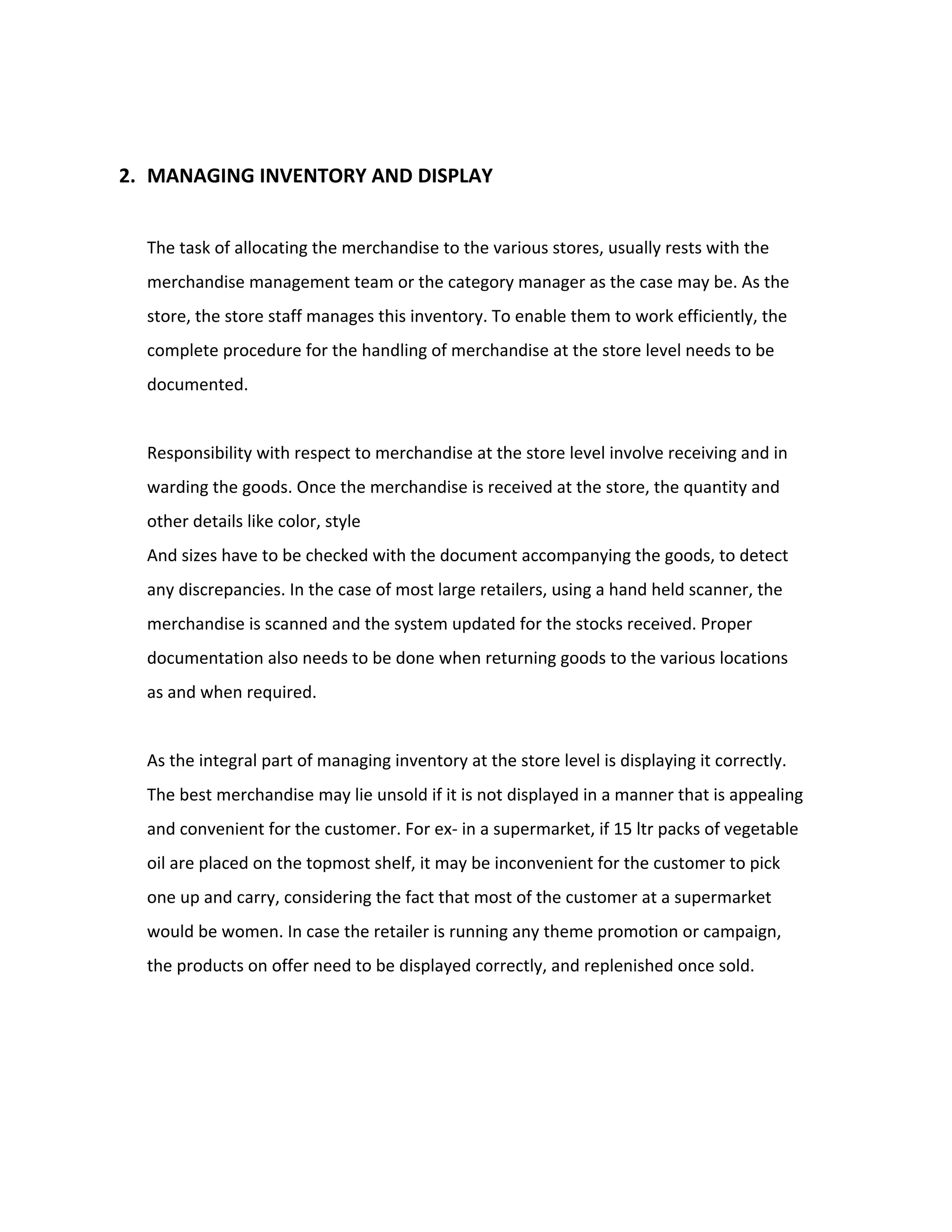 Store Operations ...