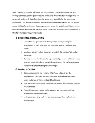 Store Operations ...