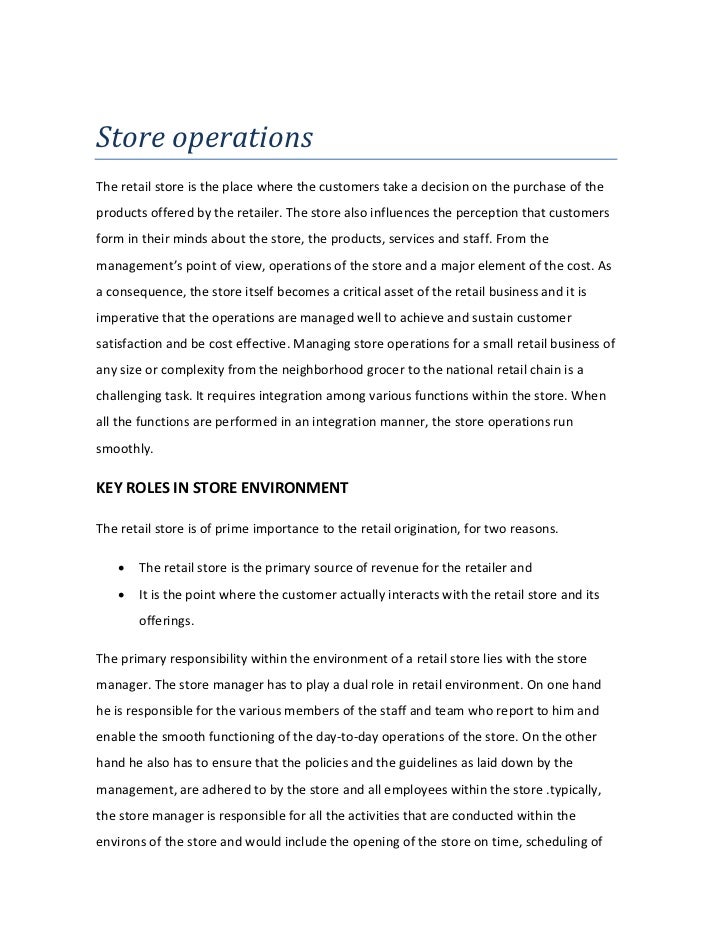 Retail Manual Template