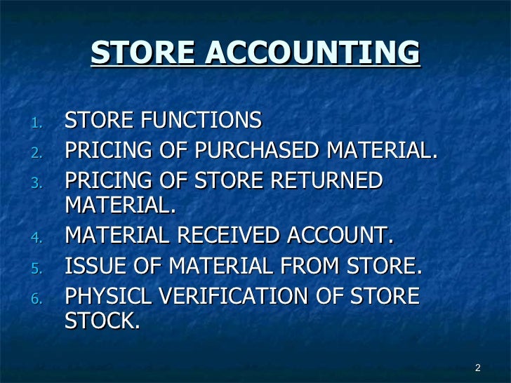 Store Accounting