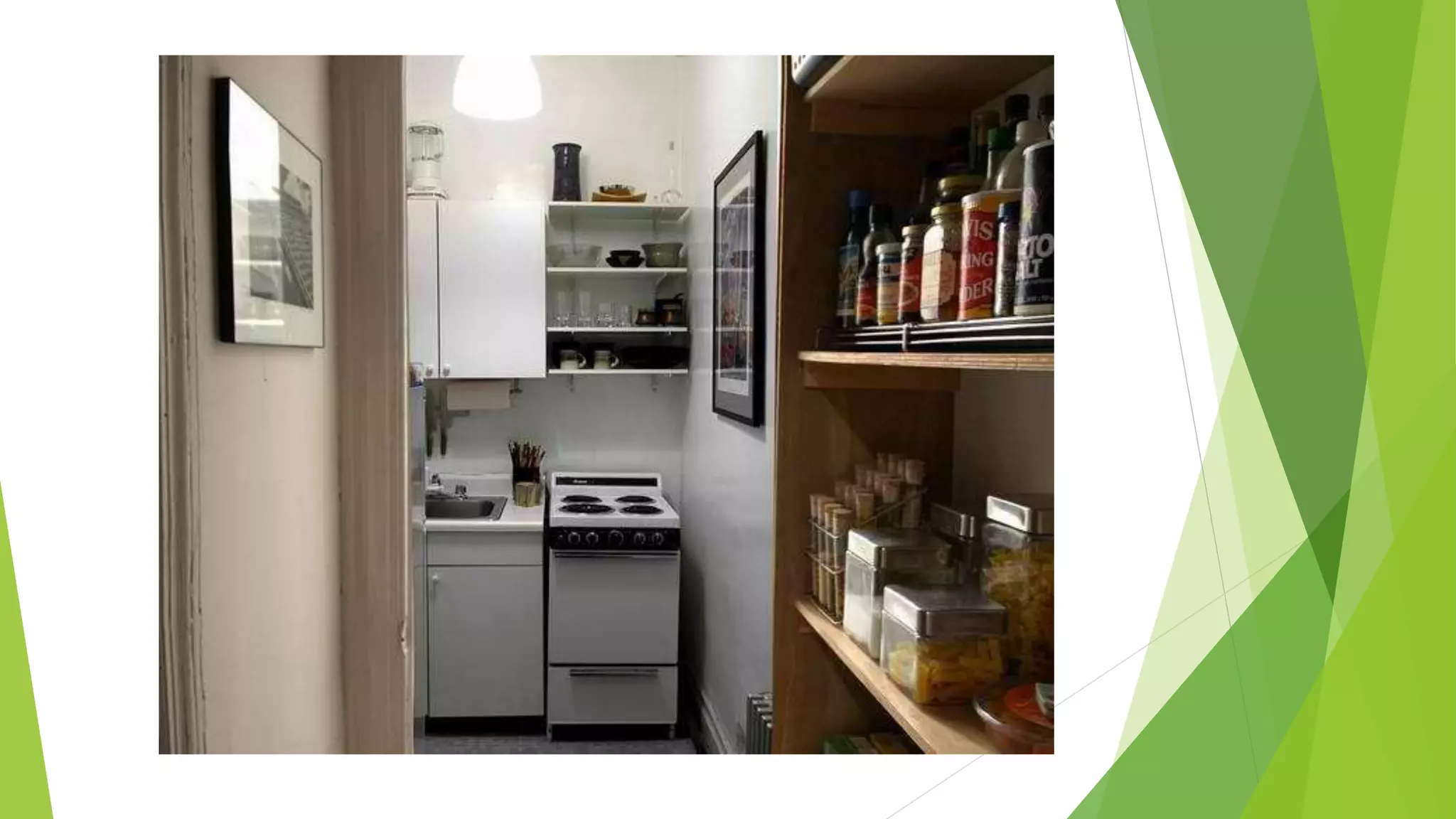 Store and stack kitchen tools and equipment PPT