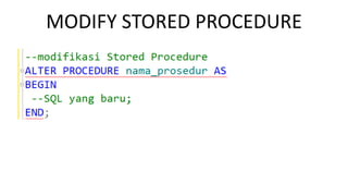 Stored procedure SQL SERVER | PPT