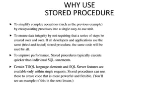 Stored procedure SQL SERVER | PPT