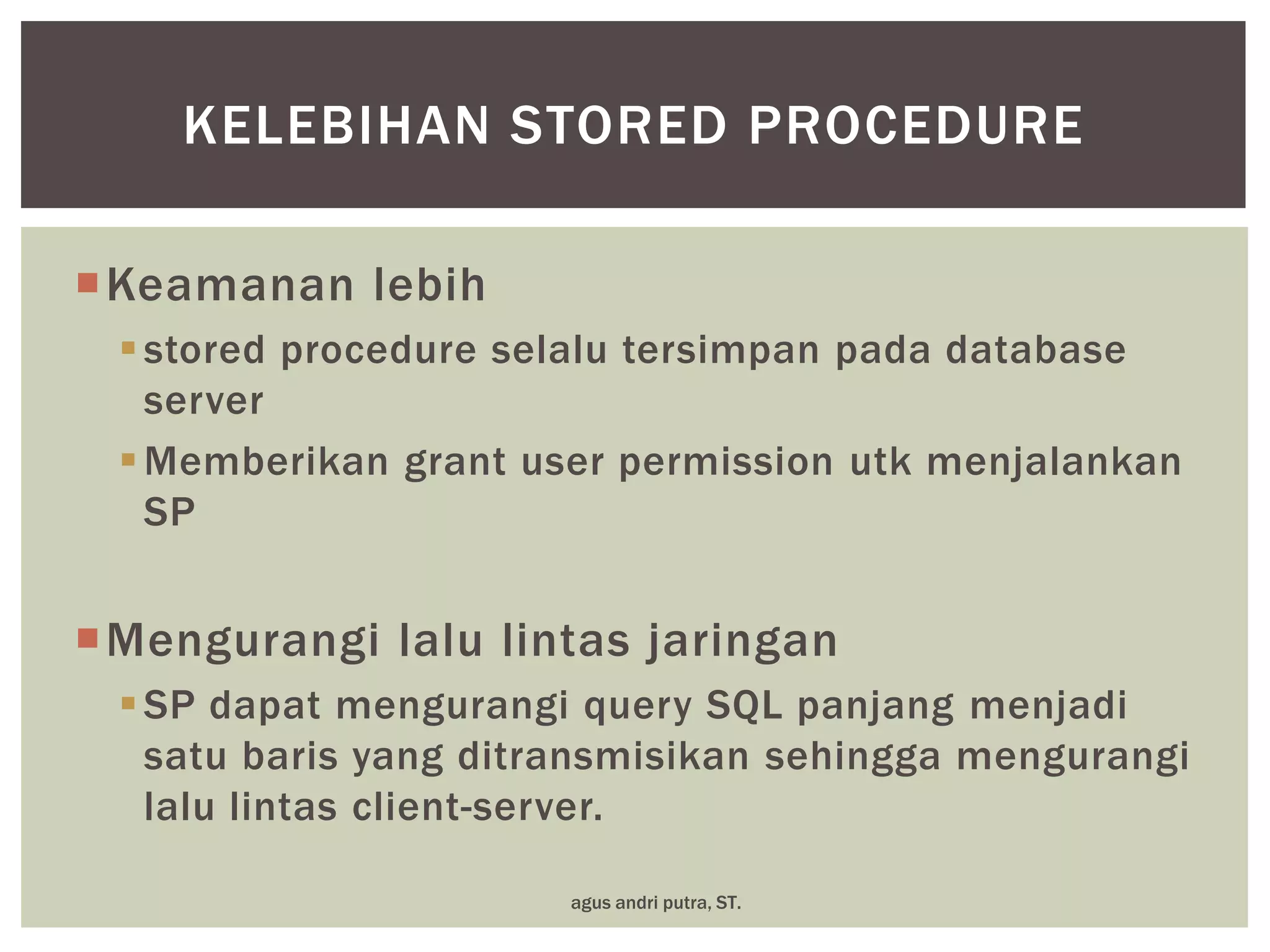Stored Procedure | PPT