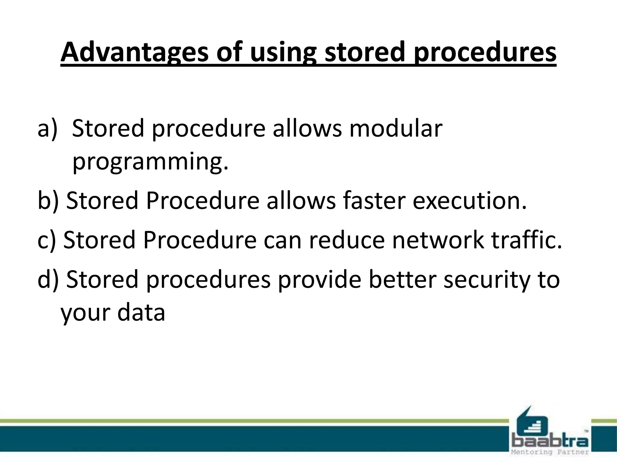 Stored procedure in sql server | PPT