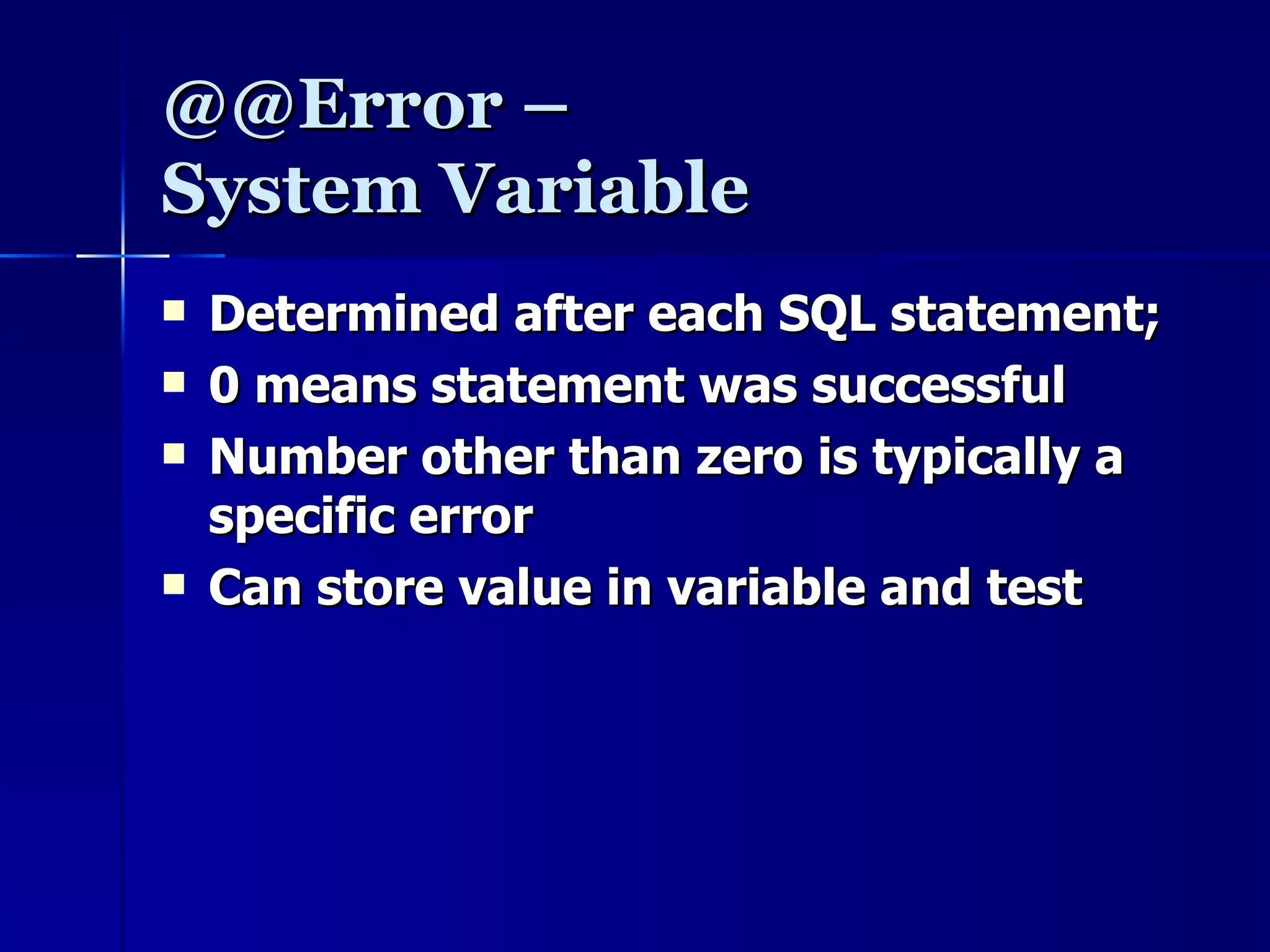 SQL Server Stored procedures | PPT