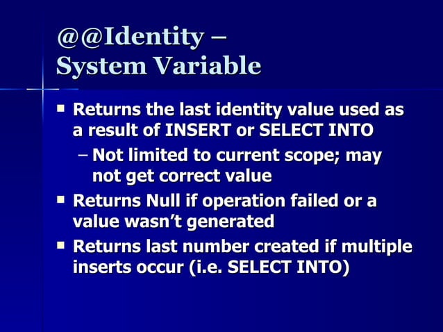 SQL Server Stored procedures | PPT
