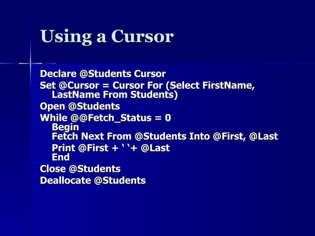 SQL Server Stored procedures | PPT