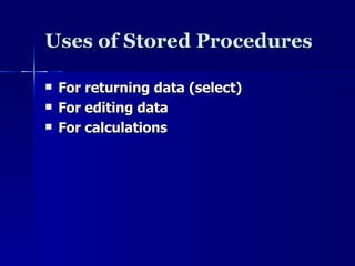 SQL Server Stored procedures | PPT