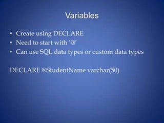 Stored procedures | PPT