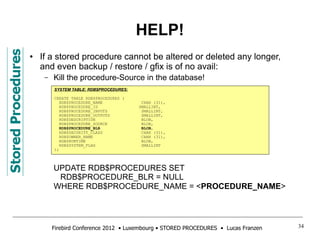 Stored procedures in Firebird | PDF