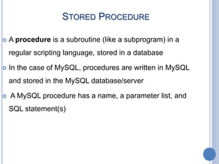 Stored procedures | PPT