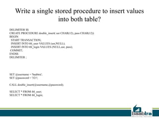 Stored procedures and cursors | PPTX