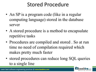 Stored procedures with cursor | PPT