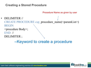 Stored procedures with cursor | PPT