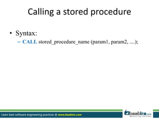 Stored procedures with cursor | PPT