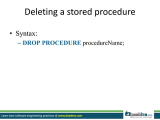 Stored procedures with cursor | PPTX