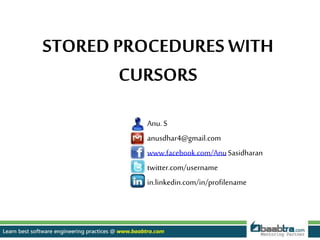 Stored procedures with cursors | PPT