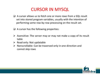 Stored procedure with cursor | PPTX | Databases | Computer Software and ...