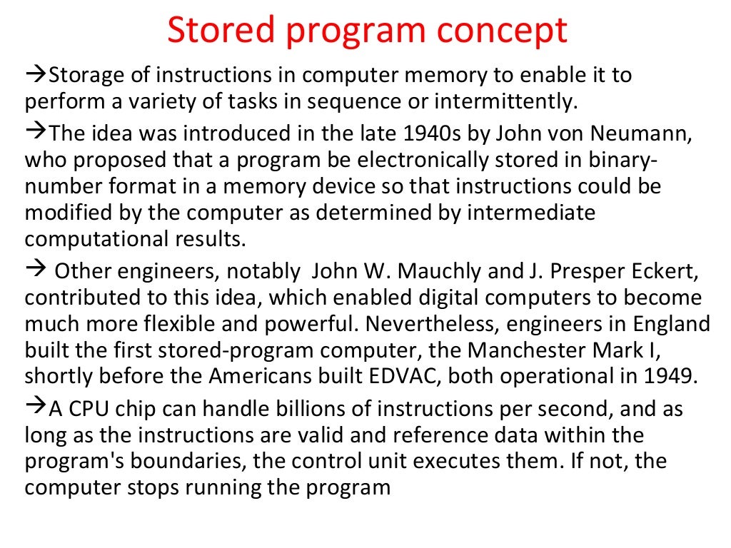 Stored program concept