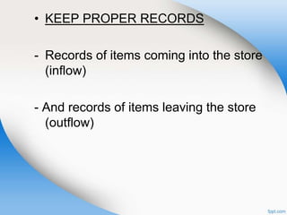 Store Keeping Records STOREKEEPING PPT SECOND DAY.ppt
