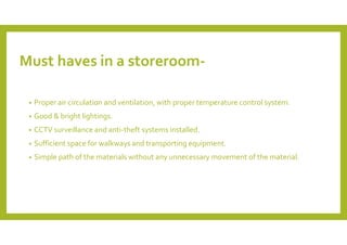 Storeroom Control store layout.