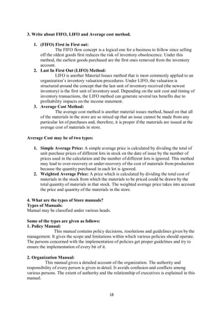 Fifo Method For Fybcom Notes.pdf store management.pdf notes graduation students | PDF