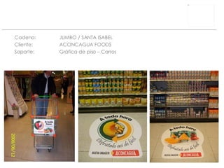 Cadena: JUMBO / SANTA ISABEL Cliente:  ACONCAGUA FOODS Soporte: Gráfica de piso – Carros 