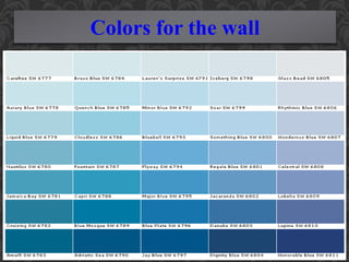 Colors for the wall
 