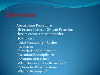 Advance Sql Server Store procedure Presentation | PPTX